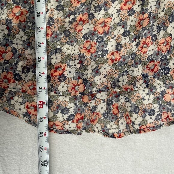 MINKINK Arve Floral Puff Sleeve Mini Dress Open Back Tie Detail Square Neck S - Picture 11 of 12